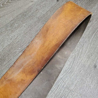 Flat Single Leather Girth *gc, scraped edges, stains, older, peeled buckles
