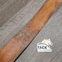Flat Single Leather Girth *gc, scraped edges, stains, older, peeled buckles
