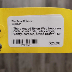Nylon Web Neoprene Girth, x1 els *fair, holey edges, v.dirty, scrapes, stains