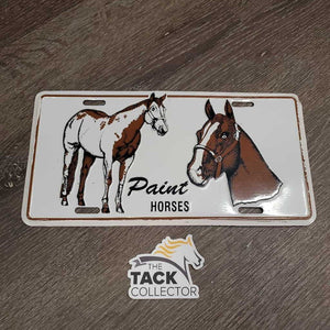"Paint Horses" Front License Plate *vgc, paint on bag, mnr spots & scratches