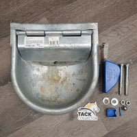 Galvanized Automatic Stall Water Bowls, float, screws *vgc, clean, stains, residue, scratches, scrapes, rubs
