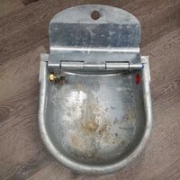 Galvanized Automatic Stall Water Bowls, float, screws *vgc, clean, stains, residue, scratches, scrapes, rubs