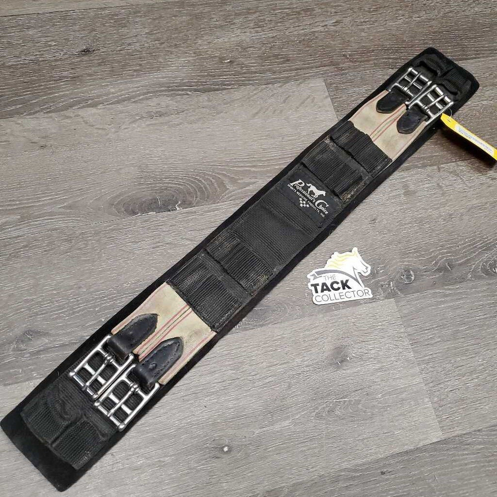Neoprene Dressage Girth, velcro liner, x2 els *gc, mnr dirty & residue, hairy, rubs, bent keepers, older?
