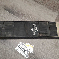 Neoprene Dressage Girth, velcro liner, x2 els *gc, mnr dirty & residue, hairy, rubs, bent keepers, older?
