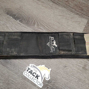 Neoprene Dressage Girth, velcro liner, x2 els *gc, mnr dirty & residue, hairy, rubs, bent keepers, older?