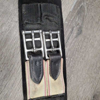 Neoprene Dressage Girth, velcro liner, x2 els *gc, mnr dirty & residue, hairy, rubs, bent keepers, older?
