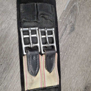 Neoprene Dressage Girth, velcro liner, x2 els *gc, mnr dirty & residue, hairy, rubs, bent keepers, older?
