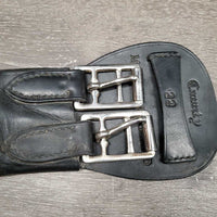 Tri Fold Leather Dressage Girth *gc, clean & dirt spots, folded/curled edges, creases, hairy seams