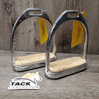 Hvy Stirrup Irons, grips *vgc, clean, mnr dirt?stains
