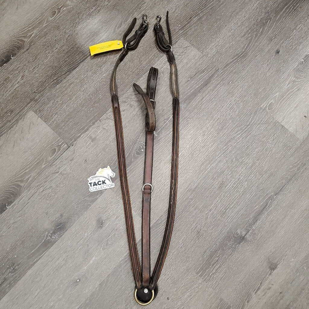 Fs Rsd Padded LEather & Elastic Breastplate, snaps *N0 Witherbridge, older, gc/fair, rubs, dirty, faded, stains