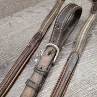 Fs Rsd Padded LEather & Elastic Breastplate, snaps *N0 Witherbridge, older, gc/fair, rubs, dirty, faded, stains