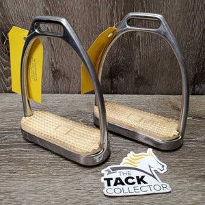 Fine Hvy Stirrup Irons, grips *gc, clean, stains, scratches, yellowed, dings