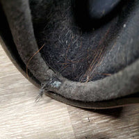 Pr Open Front Boots, tabs, liners *gc, clean, hairy, faded, edge rubs & holes, scrapes, older
