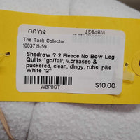 2 Fleece No Bow Leg Quilts *gc/fair, v.creases & puckered, clean, dingy, rubs, pills
