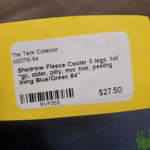 Fleece Cooler 0 legs, tail *gc, older, pilly, mnr hair, peeling lining