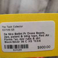 Pr Dress Boots, zips, patent & bling tops, Red Air Forms *xc, mnr rubs & dirt
