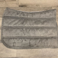 Thick Quilt Saddle Pad *gc, mnr hair, shavings, rough binding, threads, rubs, repairs, puckers, holey edges