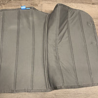 Thick Quilt Saddle Pad *gc, mnr hair, shavings, rough binding, threads, rubs, repairs, puckers, holey edges