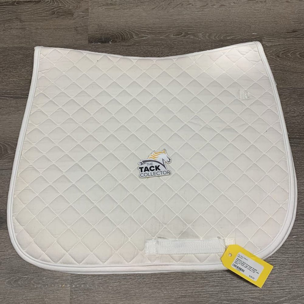 Quilt Dressage Saddle Pad, 1x piping *vgc, mnr stains, rubs, hair, cut tabs, pills