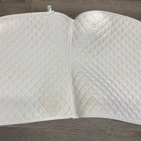Quilt Dressage Saddle Pad, 1x piping *vgc, mnr stains, rubs, hair, cut tabs, pills