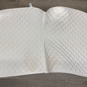 Quilt Dressage Saddle Pad, 1x piping *vgc, mnr stains, rubs, hair, cut tabs, pills