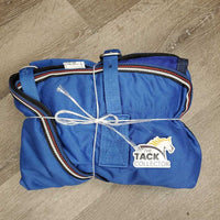 Hvy Cotton Stable Sheet, 2 legs, 0 tail *vgc, v. mnr stains, hair, pilly, broken snap, frays