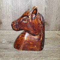 Wood Horse Pencil Holder *gc, sm holes, scrapes, rubs & marks