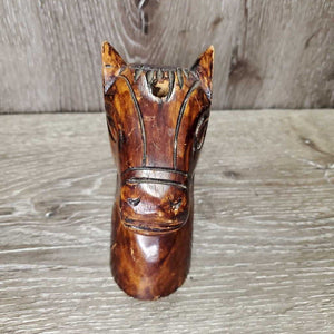 Wood Horse Pencil Holder *gc, sm holes, scrapes, rubs & marks
