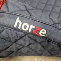 Quilt Dressage Saddle Pad, x2 piping *gc, cut tabs, faded, stains, mnr hair, dirt?, rubs, puckers, dingy underside
