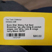 Sticky Full Seat Breeches *gc, pilly lining & pocket edges, mnr dirty, rubs & snags