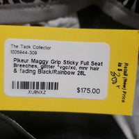 Sticky Full Seat Breeches, glitter *vgc/xc, mnr hair & fading
