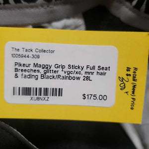 Sticky Full Seat Breeches, glitter *vgc/xc, mnr hair & fading