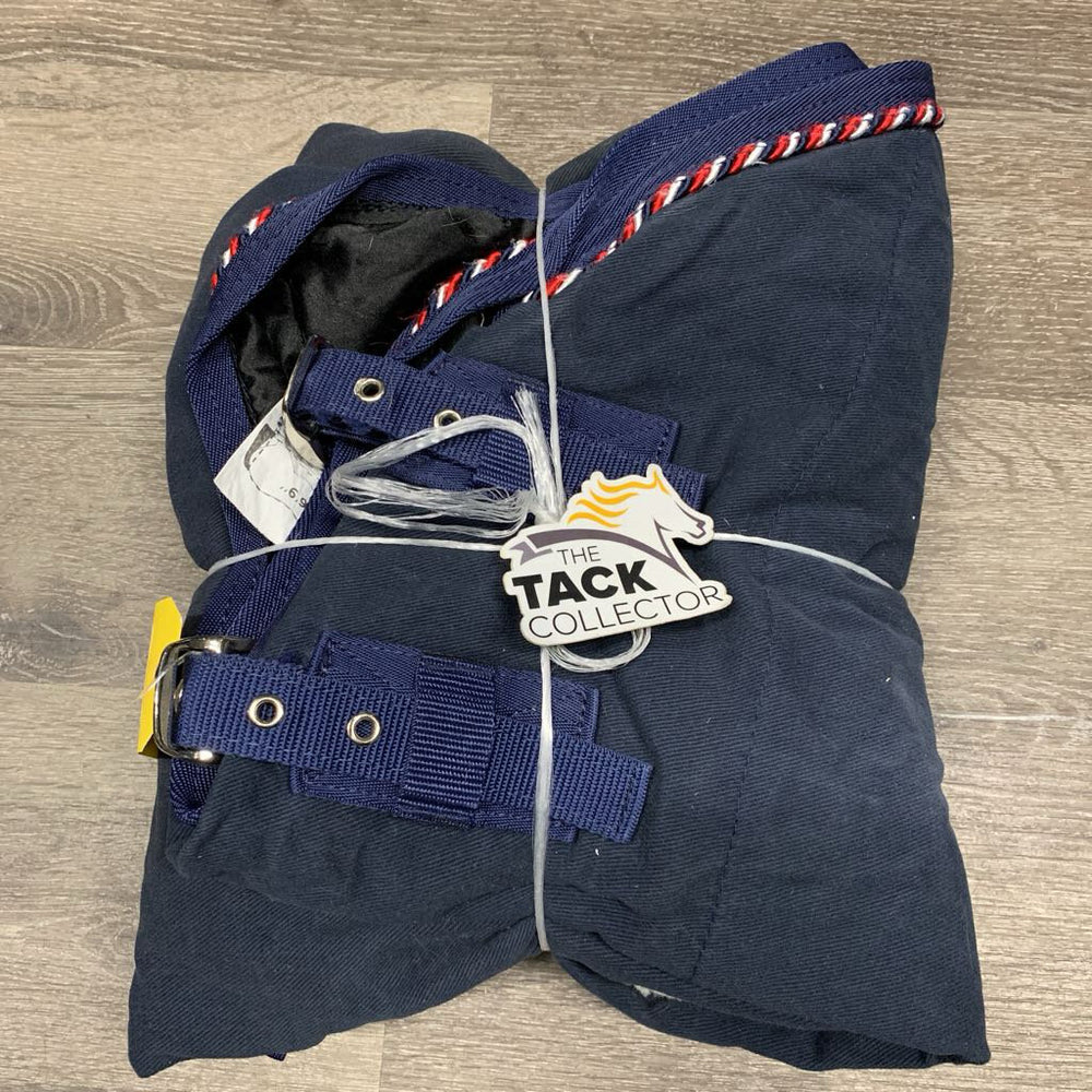 Cotton Stable Sheet, piping, 0 legs/tail *gc, shrunk, hairy, mnr hole, stains, faded, rubs