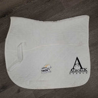 Quilt Jumper Saddle Pad, "Alborak" embroidery, tabs *gc, older, dingy, pills, mnr stains, puckers