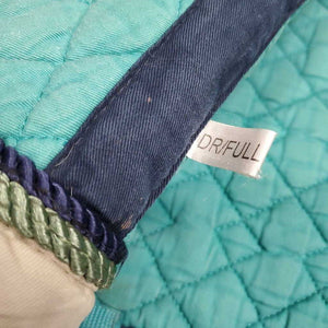 Quilt Dressage Saddle Pad, 2x piping *gc, dingy, mnr stains, hair, pills, faded, rubs, puckers, frays