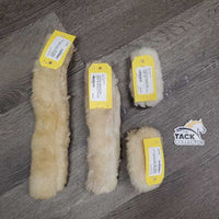 4 Assorted Sheepskin Halter Fuzzies *vgc, clean, mnr dirt, hair & clumpy
