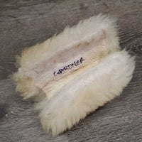 4 Assorted Sheepskin Halter Fuzzies *vgc, clean, mnr dirt, hair & clumpy