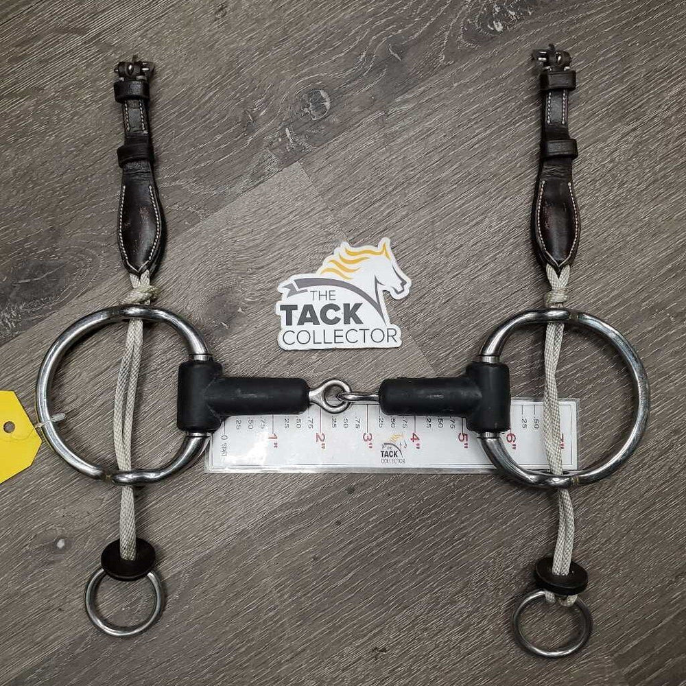 Thick Jointed Rubber Gag Bit, Fine Nylon Rope Cheeks *vgc/xc, clean, mnr stains, scratches & rubs