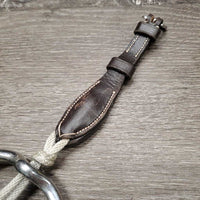 Thick Jointed Rubber Gag Bit, Fine Nylon Rope Cheeks *vgc/xc, clean, mnr stains, scratches & rubs
