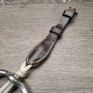 Thick Jointed Rubber Gag Bit, Fine Nylon Rope Cheeks *vgc/xc, clean, mnr stains, scratches & rubs