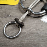 Thick Jointed Rubber Gag Bit, Fine Nylon Rope Cheeks *vgc/xc, clean, mnr stains, scratches & rubs
