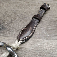 Thick Jointed Rubber Gag Bit, Fine Nylon Rope Cheeks *vgc/xc, clean, mnr stains, scratches & rubs

