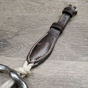 Thick Jointed Rubber Gag Bit, Fine Nylon Rope Cheeks *vgc/xc, clean, mnr stains, scratches & rubs