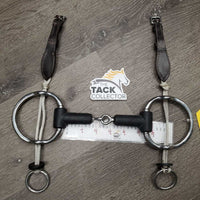 Thick Jointed Rubber Gag Bit, Fine Nylon Rope Cheeks *vgc/xc, clean, mnr stains, scratches & rubs
