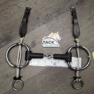 Thick Jointed Rubber Gag Bit, Fine Nylon Rope Cheeks *vgc/xc, clean, mnr stains, scratches & rubs