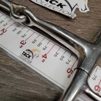 Med Full Cheek Snaffle Bit *gc, clean, dull, thick stains & residue, scratches, loose joints
