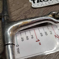 Med Full Cheek Snaffle Bit *gc, clean, dull, thick stains & residue, scratches, loose joints
