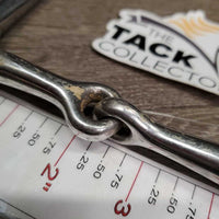 Med Full Cheek Snaffle Bit *gc, clean, dull, thick stains & residue, scratches, loose joints