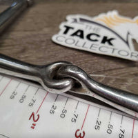 Med Full Cheek Snaffle Bit *gc, clean, dull, thick stains & residue, scratches, loose joints
