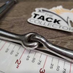 Med Full Cheek Snaffle Bit *gc, clean, dull, thick stains & residue, scratches, loose joints